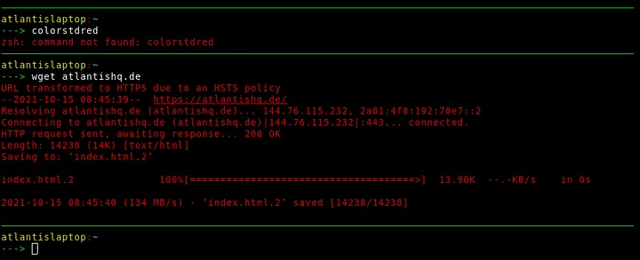 Colored std-err output